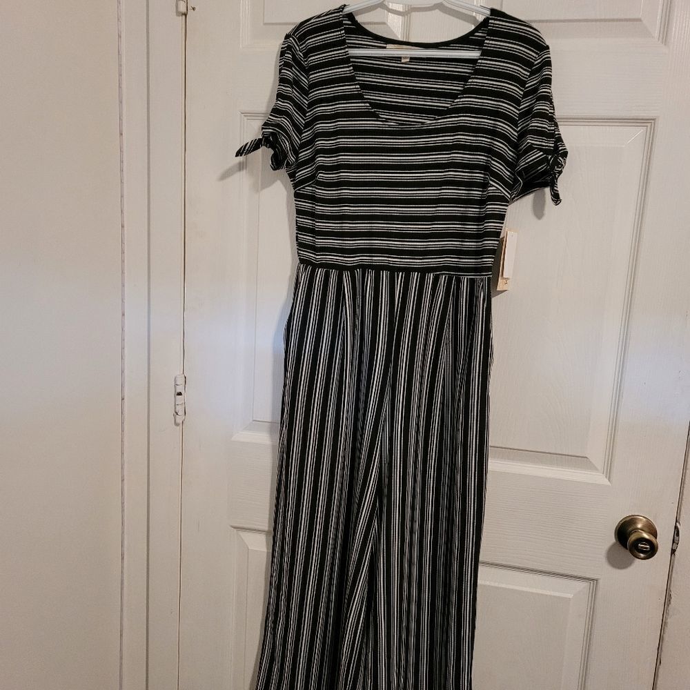 Rewind stripped jumpsuit